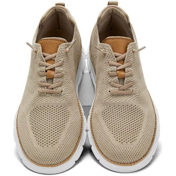 ⚡Men's X1-Khaki Mesh Oxfords Lace-Up Lightweight Casual Walking Driving Sneakers - Picture 5 of 7